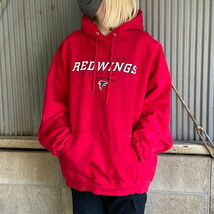 90年代 ST.JOHNS REDWINGS カレッジチームロゴ スウェットパーカー メンズXL_画像1