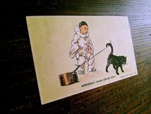 猫(21) N55◆ピエロと黒猫 アンティーク ビンテージ クロモスカード フランス ドイツ ベルギー イギリス イタリア ネコ ねこ_画像6