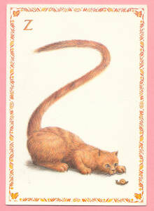 猫のアルファベット(Z)◆猫(9) O75 ビンテージ ポストカード フランス ドイツ ベルギー イギリス イタリア ネコ ねこ 外国絵葉書