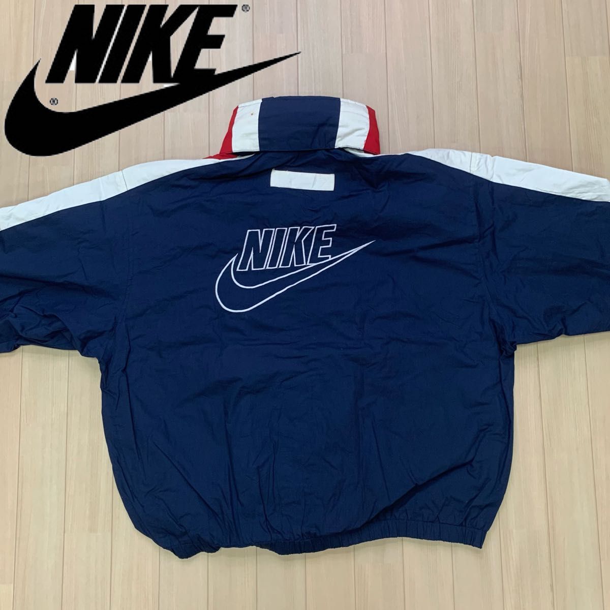 ロシア大手銀行 90s NIKE ナイキ 半袖 ナイロンジャケット ブラック