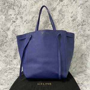 セリーヌ CELINE カバファントム ミディアム レザー トートバッグ ブルー P027567