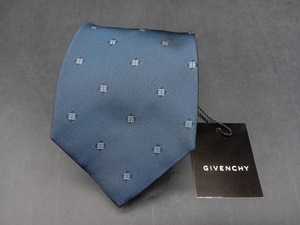 ▽ GIVENCHY ネクタイ / ジバンシイ ビジネス スーツ 小物 メンズ 結婚式 プレゼント シルク ロゴ 小紋 ブルー