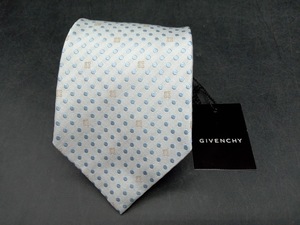 ▽ GIVENCHY ネクタイ / ジバンシイ ビジネス スーツ 小物 メンズ 結婚式 プレゼント ドット ロゴ ホワイト ブルー