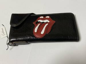 Rolling Stones 【 ローリングストーンズ 】 デザイン 長財布 ブラック 赤ロゴ 　未使用展示品　