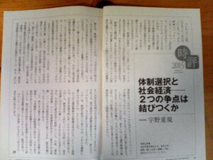 AA 　中央公論切り抜き　2015時評　体制選択と社会経済　二つの争点は結びつくか　宇野重規　　切り抜き2枚　2015年12月号