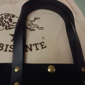 新品 タグ・取説付 イルビゾンテ IL BISONTE ハンドルレザー キャンバス トートバッグ サイン ロゴ L1144 T 男女兼用 正規品 保存袋付の画像6