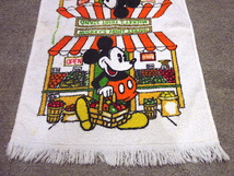 ビンテージ70's●MICKEY'S FRUIT STANDプリントタオルsize 約56cm×約41cm●230328c3-fbr 1970sミッキーマット雑貨_画像3