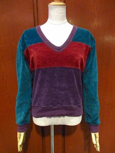  Vintage 70's*Arlene V neck pie ru sweat size M*230309c5-w-sws 1970s lady's old clothes tops 