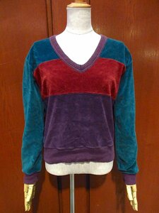 ビンテージ70's●Arlene Vネックパイルスウェットsize M●230309c5-w-sws 1970sレディース古着トップス