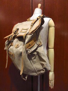 ビンテージ●LAFUMAキャンバスバックパックベージュ●230318m3-bag-bp鞄リュック服飾雑貨