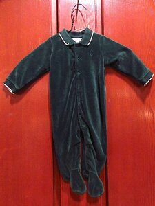  Vintage *Ralph Lauren Kids велюр пара имеется комбинезон зеленый size 6M*230327c3-k-all Ralph Lauren комбинезон детский комбинезон baby 