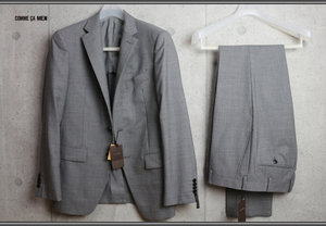  new goods Comme Ca men fine quality setup wool suit 48L ash regular price 7 ten thousand jpy 