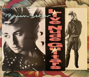 BRIAN SETZER UK Original LP LIVE NUDE GUITARS .. ロカビリー ブライアンセッツァー