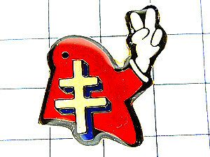 ピンバッジ・ロレーヌ地方の十字架ドゴール主義◆フランス限定ピンズ◆レアなヴィンテージものピンバッチ