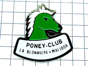 ピンバッジ・子馬ポニー緑色の馬◆フランス限定ピンズ◆レアなヴィンテージものピンバッチ