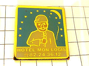  pin badge * pyjamas. man three day month hotel * France limitation pin z* rare . Vintage thing pin bachi