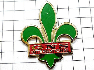 ピンバッジ・緑の百合の紋章◆フランス限定ピンズ◆レアなヴィンテージものピンバッチ