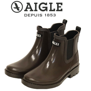 AIGLE (エーグル) ZZFNA61 CARVILLE(カーヴィル) 2 レディース チェルシー サイドゴア ラバーブーツ 008 CACAO A AGL042 38-約24.0cm