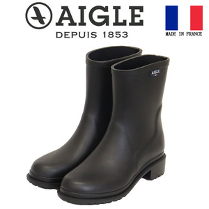 AIGLE (エーグル) ZZFR113 FULFEEL MID フルフィール ミッド レディース ラバーブーツ 003 NOIR フランス製 AGL043 38-約24.0cm