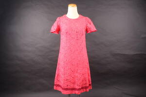 YF3894 縫製業者リメイク ワンピース 半袖 ピンク 赤 花柄 綿 昭和レトロ 