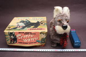 4025 ヴィンテージ 昭和レトロ SCOTCH WATCH スコッチテリア 犬 おもちゃ 電池式 箱付