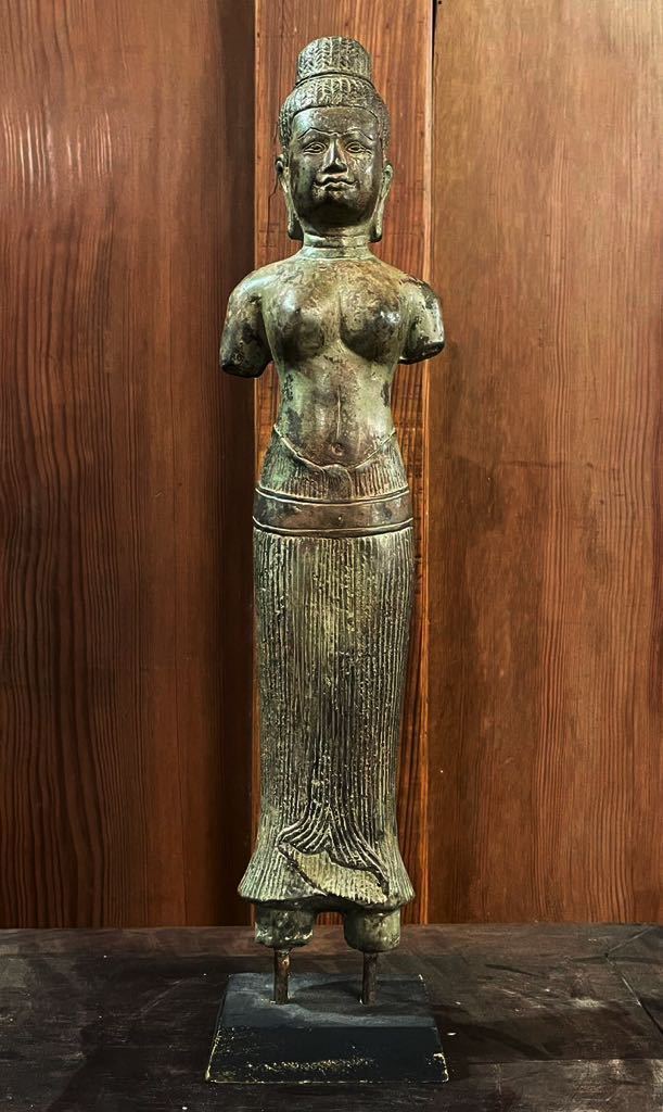名品】◇クメール金銅仏 仏像 高:46cm アンコール王朝 クメール美術