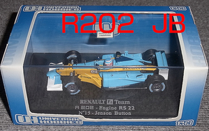 ユニバーサルホビー製 1/43 ルノー F1 R202 バトン 2002 RENAULT RS22 ビバンダム UH製 ミシュラン 