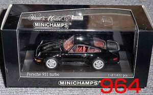 1/43 ポルシェ 911 (964) ターボ ブラック 1990 PORSCHE TURBO