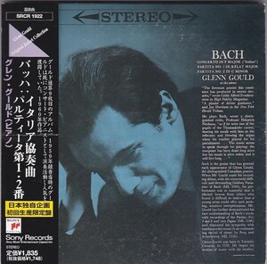 ★CD SONY バッハ:イタリア協奏曲 パルティータ第1番.第2番 紙ジャケット仕様 *グレン・グールド(Glenn Gould)