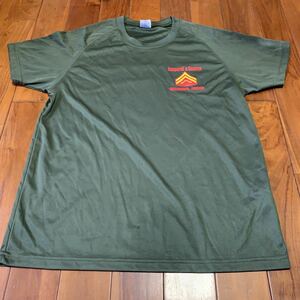  Okinawa the US armed forces discharge goods USMC MARINE military short sleeves T-shirt training running .tore sport OD MEDIUM ( control number P32)