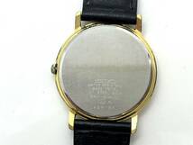 【3275】 SEIKO セイコー 3針 クォーツ 腕時計 レザーベルト社外品 5P31-6C90 テスターOK クウォーツ QZ アナログ ゴールドカラー 黒_画像5