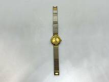 【3475】DELMA デルマ SWISS MADE スイス製 アンティーク レディース腕時計 クォーツ式 時計 ゴールドカラー ゴールド文字盤_画像9