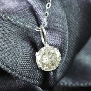 【製造大卸☆最安値】定番人気 0.45ct 天然 ダイヤモンド K18 WG ホワイトゴールド 6本爪 一粒 ペンダント ネックレス 18金 【鑑別書付】