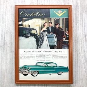 ■即決◆1955年(昭和30年) GM Cadillac キャデラック デ ビル 2D ハードトップ【B4-1152】アメリカ ビンテージ雑誌広告【B4額装品】同梱可