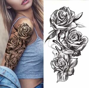 タトゥーステッカー シール 刺青 入れ墨 タトゥー tattoo 薔薇 バラ 花 華 フラワー 草木 パーティー 目立つ ファッション 236