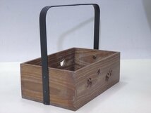 ★つぼつぼ透し【桑手付莨盆　紙箱入り】黒手付　サイズ：27×16.5×高さ24cm　茶道具 煙草盆 喫煙道具 茶器_画像3