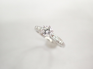  прекрасный товар Mikimoto Pt900 diamond 0.30ct(F-VS2-G) кольцо кольцо 