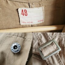 802◆60s ショップコート size48 ライトブラウン 茶系 ベージュ ヘリンボーン RN1928 コットン100 vintage USED 中古_画像7