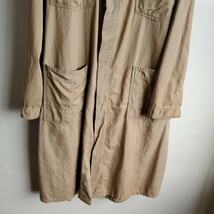 802◆60s ショップコート size48 ライトブラウン 茶系 ベージュ ヘリンボーン RN1928 コットン100 vintage USED 中古_画像3