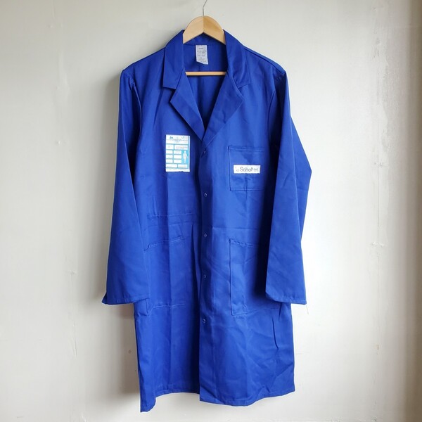 851◆【size2】フランス製 TERGAL ユーロワーク ショップコート M位 青 インディゴブルー デッドストック ワークウエア USED 中古