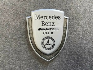 ★メルセデス・ベンツ BENZ★02★ 金属ステッカー エンブレム 3D ドレスアップ メタルカーエンブレム デカール 装飾 1枚 シルバー