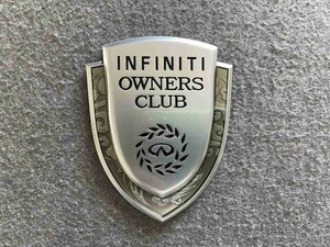 ★インフィニティ INFINITI★32★ 金属ステッカー エンブレム 3D ドレスアップ メタルカーエンブレム デカール 装飾 1枚 シルバー