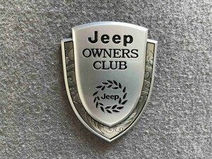 ★ジープ JEEP★38★ 金属ステッカー エンブレム 3D ドレスアップ メタルカーエンブレム デカール 装飾 1枚 シルバー