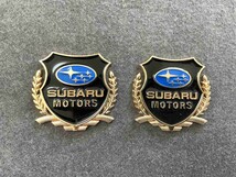 スバル SUBARU★ゴールド★★ ステッカー エンブレム 2個セット カバー 車ロゴ 自動車 キズ隠し 両面テープ付_画像1