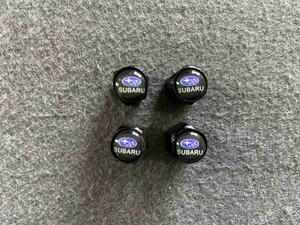 * Subaru SUBARU*427* black * car tire valve cap cover 4 piece set hexagon air valve cap valve(bulb) no nozzle cover 