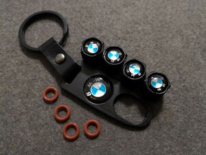 ★BMW★01★車のタイヤバルブキャップカバー 4個セット キーホルダー エアバルブキャップ バルブノズルカバー