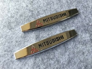 * Mitsubishi MITSUBISHI*58* metal sticker emblem decal 2 pieces set car equipment ornament plate scratch ... seal equipment ornament 