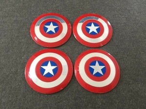 ★汎用 Captain America★152★ホイールセンターキャップシール ハブキャップシール 車用 4枚セット 直径56mm