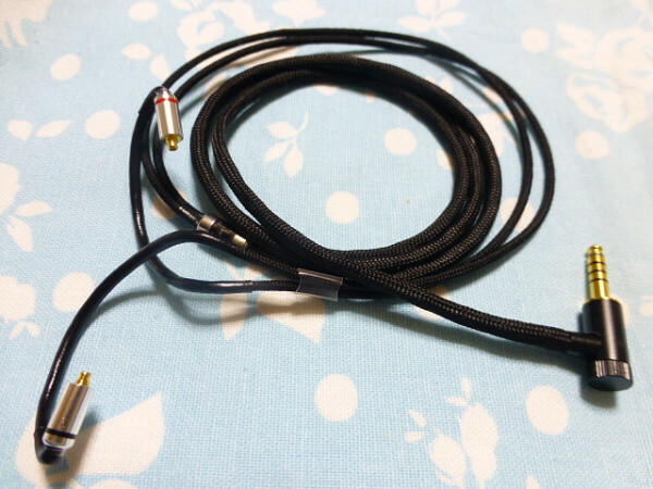 切り込み入 MMCX 102SSC 八芯 ブレイド編み 4.4mm5極 L字 ( IEM 変更可 Shure Westotne JVC Fiio M17 ZEN CAN WM1A / 1Z SONY