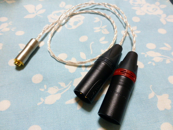 4.4mm5極 (メス) → XLR コネクタ 3ピン×2 変換ケーブル 6N純銀撚り線 + PureOCC 八芯 ブレイド編み込み 高品質 トープラジャック 50cm